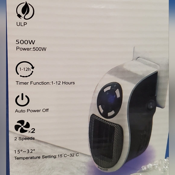 NIB Electric Portable Heater Plug in Wall Room Heating Mini - Picture 7 of 12